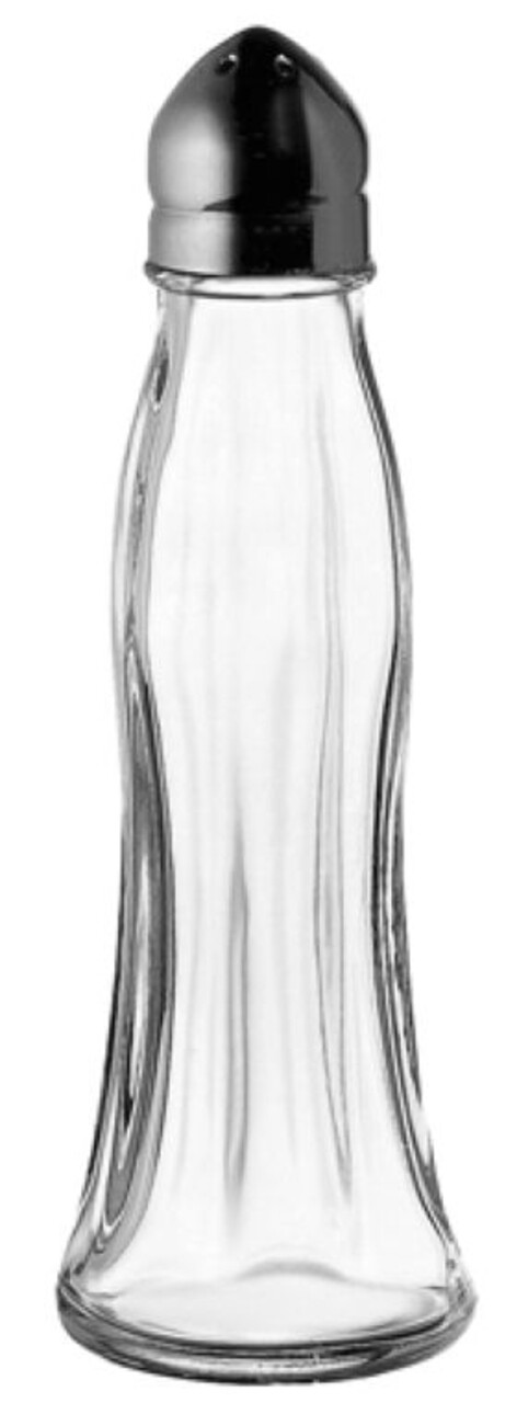Solnita / pipernita Black and White, Pasabahce, 12x3.9 cm, sticla, transparent
