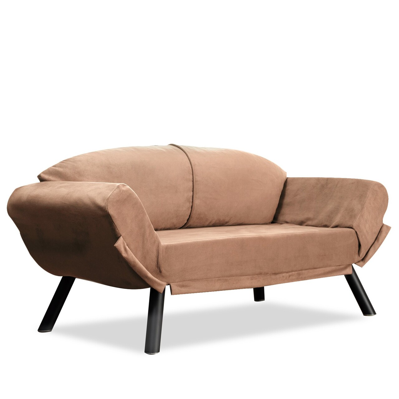 Canapea extensibilă cu 2 locuri, Futon, 859FTN2869, Metal, Maro deschis - 2 | YEO