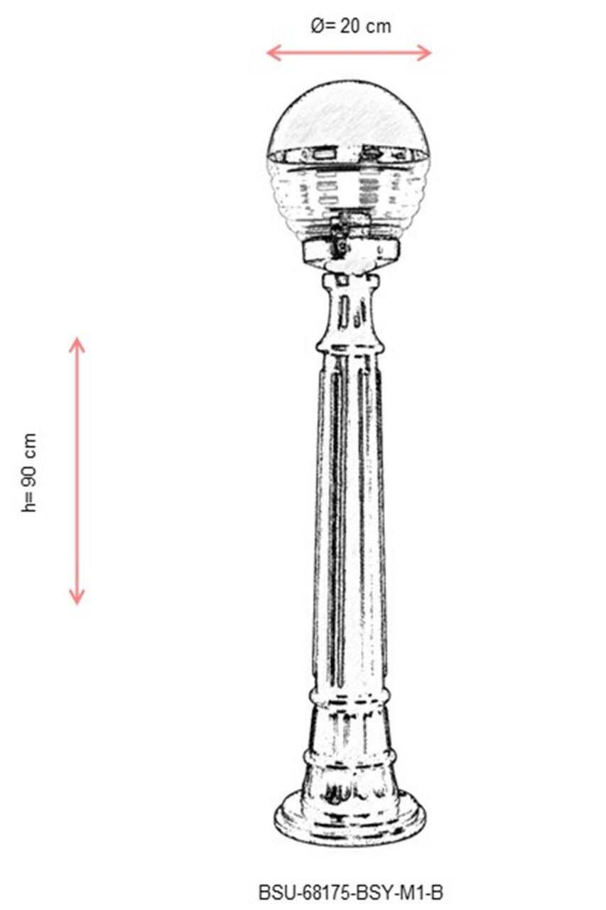Lampadar de exterior, Avonni, 685AVN1175, Plastic ABS, Negru