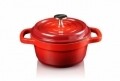 Cratita + capac Home Chef, Heinner, 1.2 l, aluminiu turnat, negru/rosu
