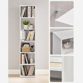 Corp biblioteca cu 6 rafturi, Vasagle, Scandinavian, 40x24x178.5 cm, PAL, alb