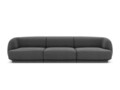 Canapea 3 locuri, Miley, Micadoni Home, BL, 259x85x74 cm, catifea, gri