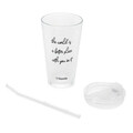 Pahar cu pai Embo, Homla, 400 ml, sticla/plastic, multicolor