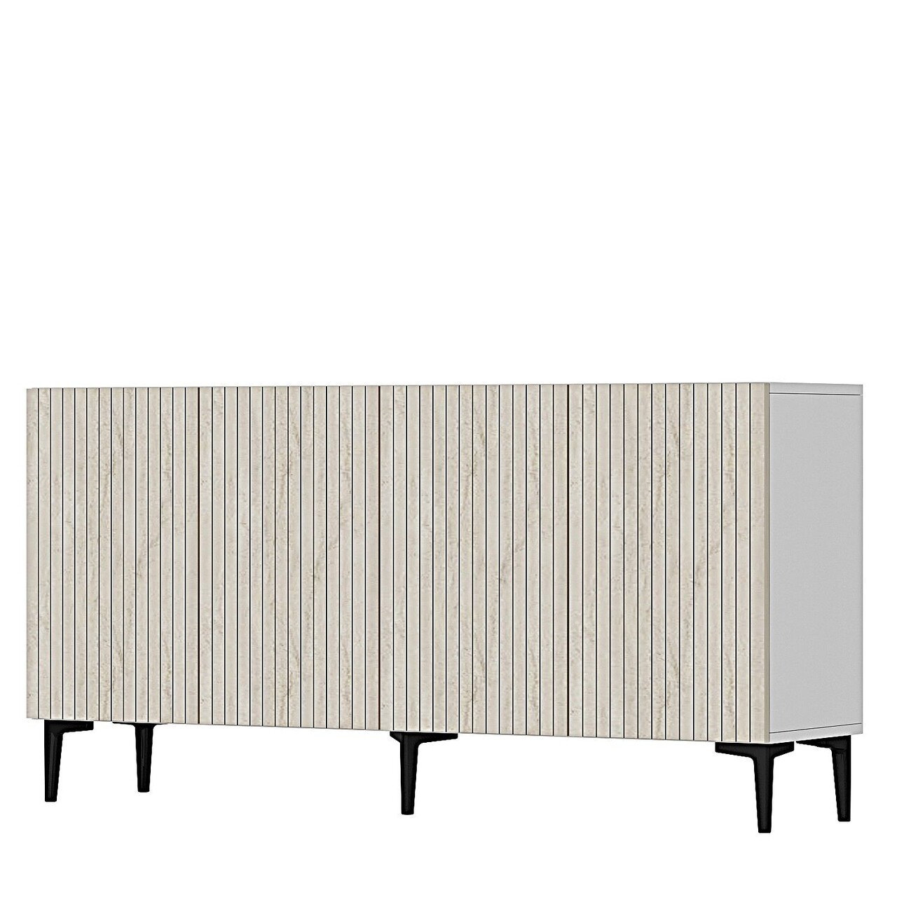 Consola, Hanah Home, Zeynep 150, 150x75x32 cm, PAL , Alb / Travertin - view 6