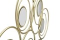 Decoratiune de perete cu oglinda Simply 3D, Mauro Ferretti, 90x55 cm, fier, auriu