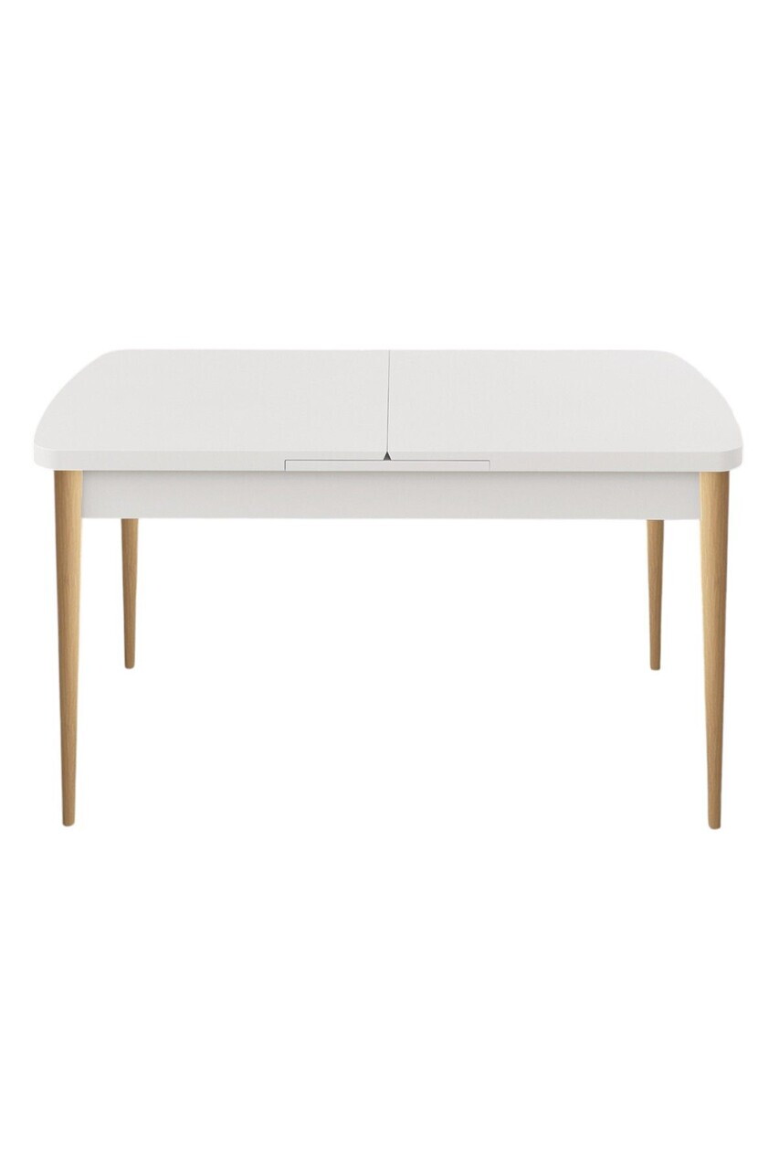 Masa extensibila, Hanah Home, Elf, 80x78x132 cm, Alb / Lemn natural — imaginea 2