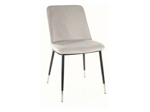 Scaun Jill Velvet, Signal, 48x44x85 cm, catifea/otel, gri deschis/negru