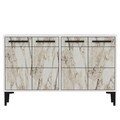 Consola, Odessa, Stria, 120x30x75 cm, PAL, Alb / Marmura