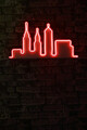 Decoratiune luminoasa LED, City Skyline, Benzi flexibile de neon, DC 12 V, Rosu