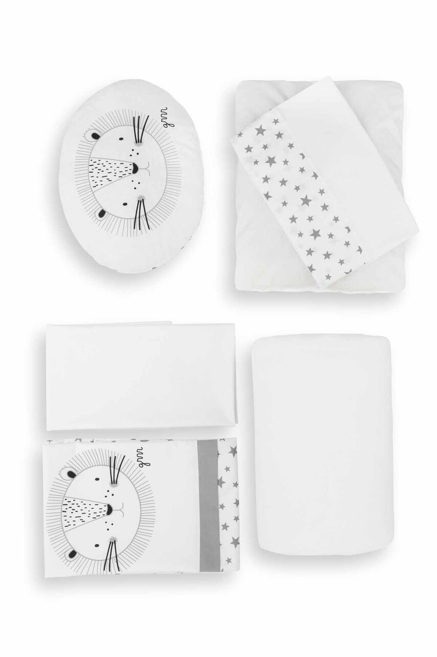 Set de dormit pentru bebelusi cu protectie laterala, Wallxpert, Park, Gri - imagine 7