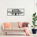 Decoratiune de perete, Tree 10, Metal, 49 x 60 cm, 3 piese, Negru