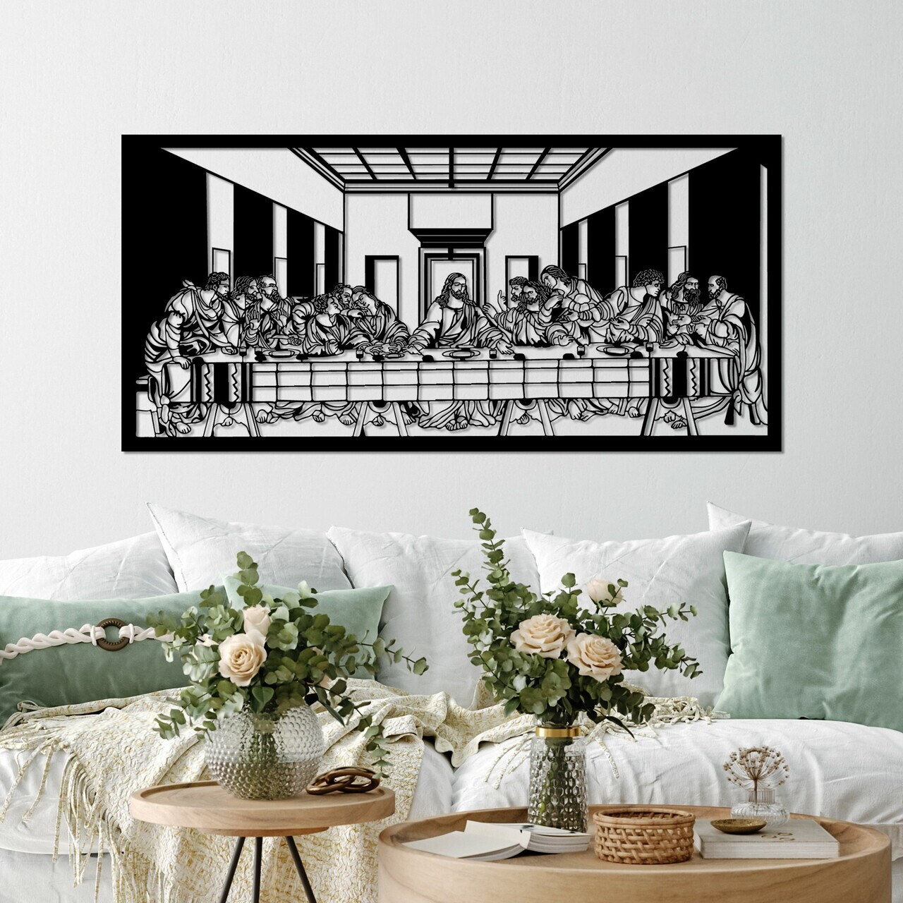 Decoratiune de perete, Davinci, 100 x 48 cm, Negru — imaginea 2