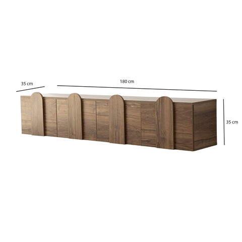 Comoda TV, Neostill, New Line, 180x35x35 cm, Cadru: PAL MELAMINAT 100%., Maro