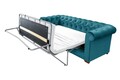 Canapea extensibila Oxford Chesterfield, 88x216x75 cm, 3 locuri, Azur