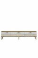 Comoda TV, Hanah Home, Ilay, 180x41x30 cm, Stejar Safir / Alb / Auriu