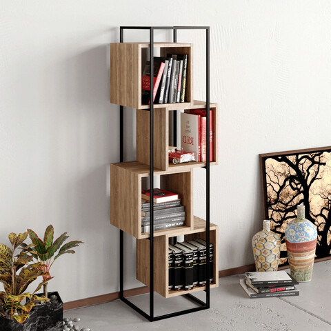 Corp biblioteca, zena home, prada, pal, nuc / negru