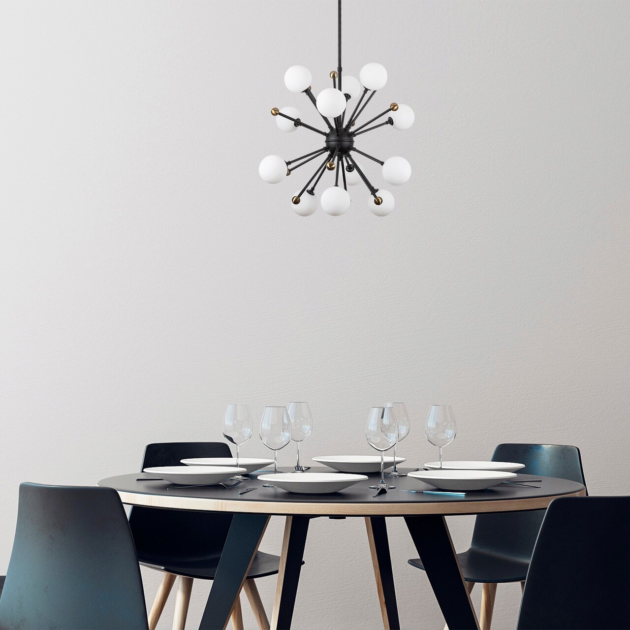 Lustra, Fulgor, 942FLG1270, Metal, Negru - 1 | YEO