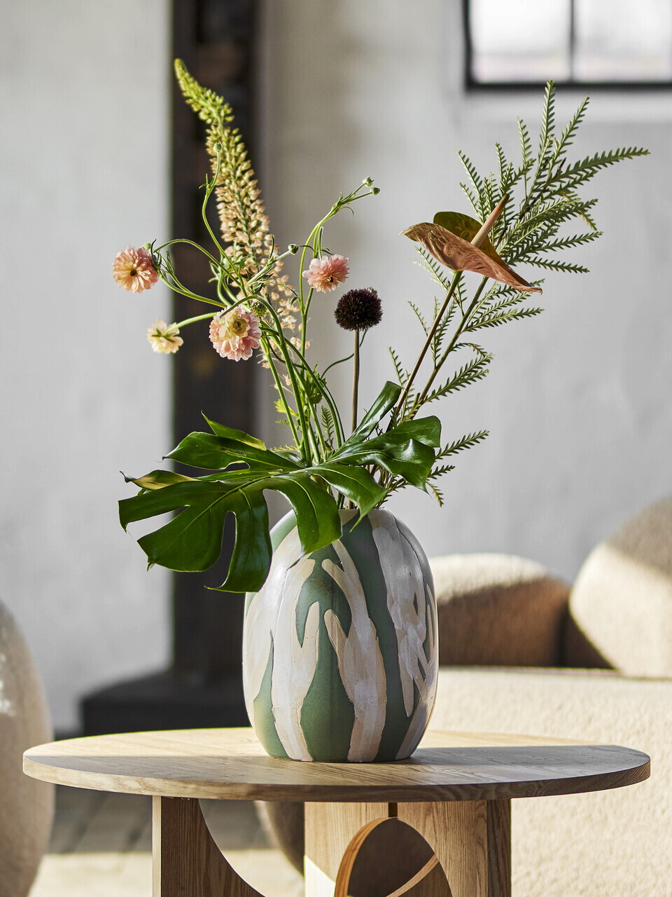 Vaza decorativa, Bloomingville, Adalena, 23.5x30.5 cm, ceramica, verde - imagine 4