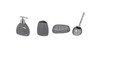 Set 4 accesorii pentru baie, JJA, ceramica, gri