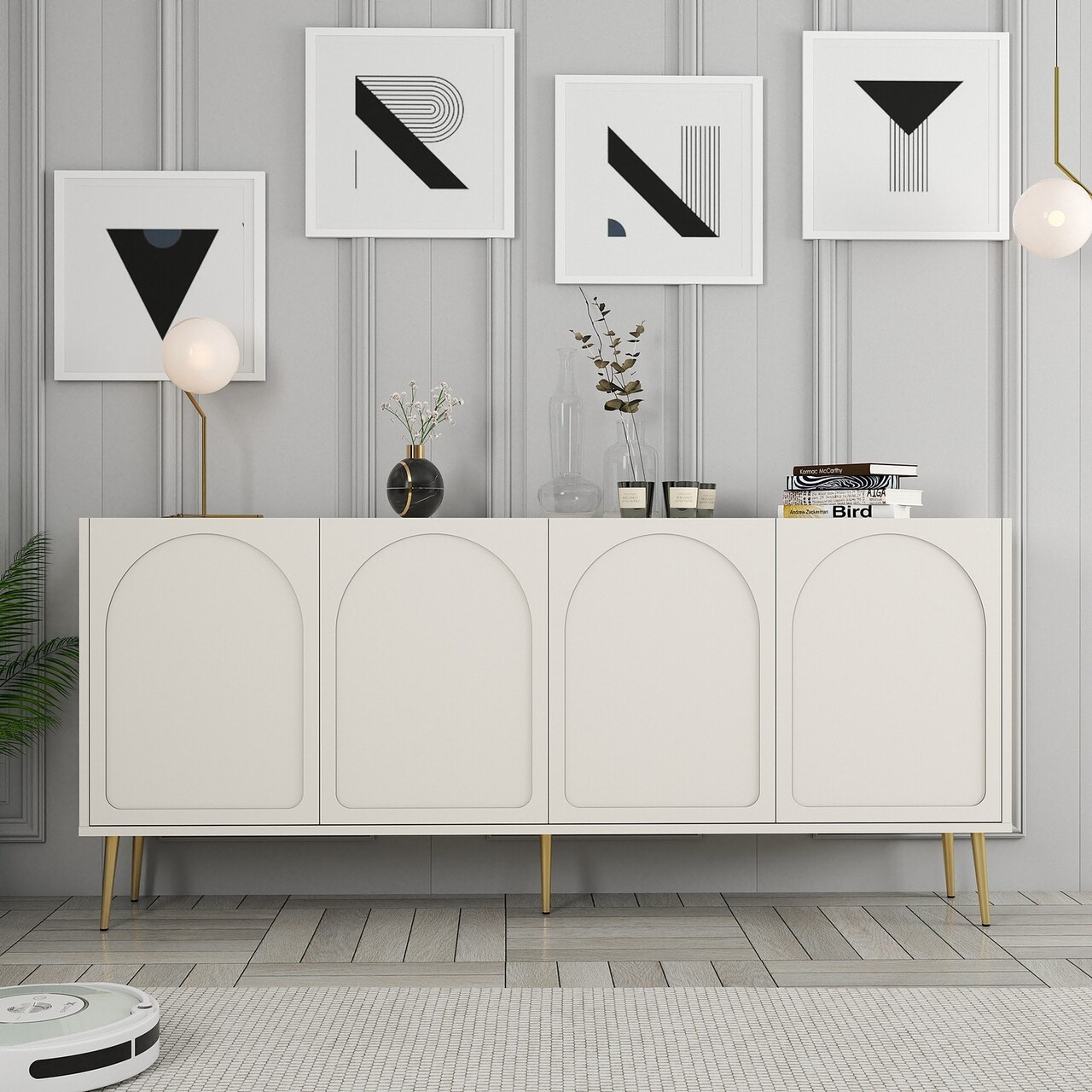 Consola, Hommy Craft, Lyon 80, 180x80x35 cm, PAL, Crem / Aur - 1 | YEO
