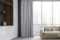 Perdea, Light Grey, 140x250 cm, Gri deschis