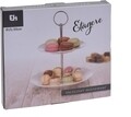 Suport decorativ pentru prajituri Wave, 2 etaje, portelan, alb
