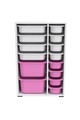 Dulap multifunctional, Estella, Rine 2D4K8U, Alb/Roz