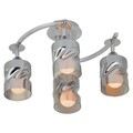 Plafoniera, Evea, L.40 l.35 H.26 cm, 4 x E27, 60W, metal/sticla, argintiu/alb