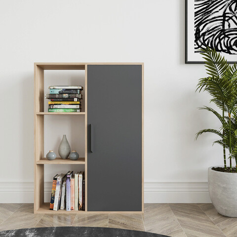 Corp biblioteca, Colman, Patrick, 90x25x123.6 cm, Stejar / Antracit Colman