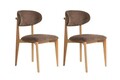Set scaune 2 piese, Wayland, Lionte, Maro / Stejar deschis