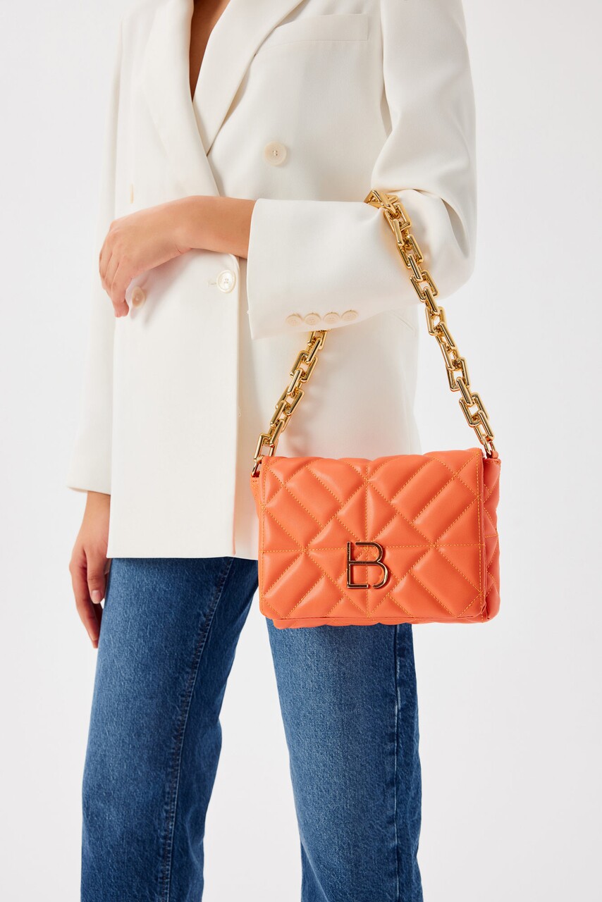 Geanta, Lucky Bees, 520 Orange, piele ecologica, portocaliu