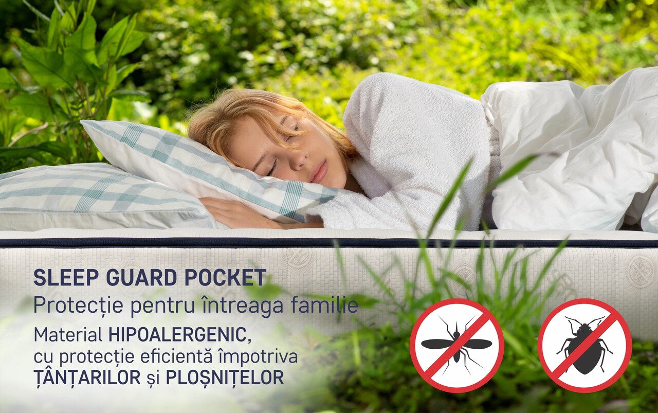 Saltea ortopedica, Sleep Guard Pocket Memory, 160x200 cm, H 30 cm, medie ferma - imagine 6