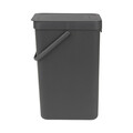 Cos de gunoi, Brabantia, Sort&Go, 16 L, 27.9x22x40.1 cm, polipropilena, gri