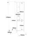 Dulap multifunctional, Locelso, VI2-W, 45x173.6x35.5 cm, Alb