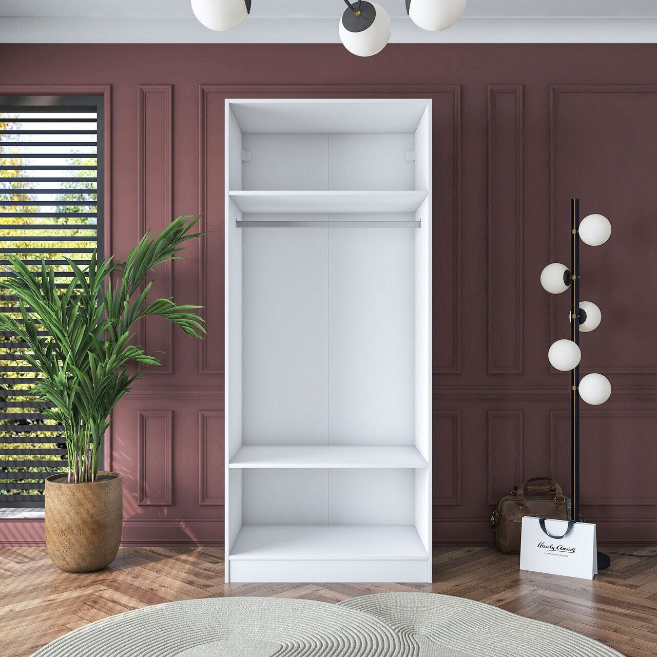 Dulap pentru haine, Hanah Home, BA161, 90x210x57.5 cm, PAL melaminat, Alb - view 9