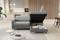 Coltar extensibil dreapta 3 locuri ELTAP, RT-04RAQ, Barea, 208x160x100 cm, lemn/poliester, gri deschis