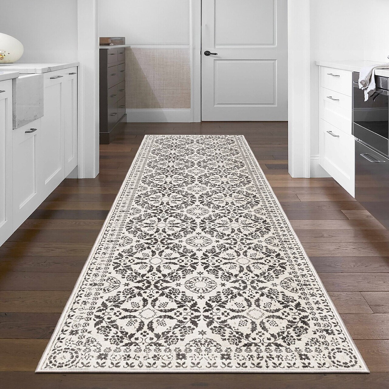 Covor, Kece-Fr76, 80x150 cm, Gri — imaginea 4