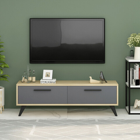 Comoda tv, olivia, melisa, 120x45x29.6 cm, pal , safir / antracit