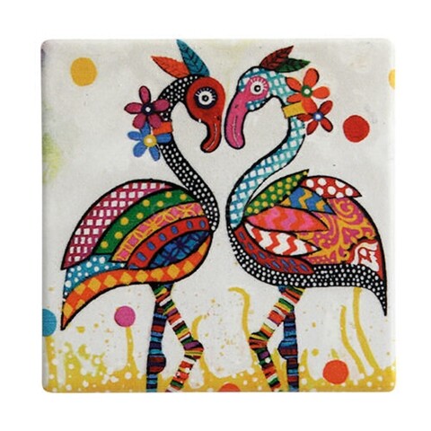 Suport pentru pahare Smile Style Flamboyant, Maxwell & Williams, 9 x 9 cm, pluta ceramica, multicolor