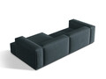 Coltar modular dreapta 4 locuri, Nuria-215, Micadoni Home, 292x147x72 cm, tesatura structurata chenille, petrol inchis