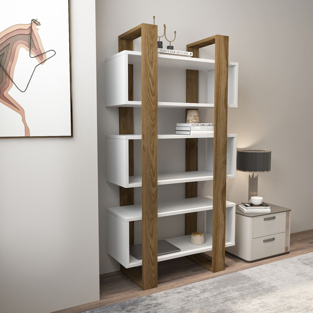 Corp biblioteca, Zena Home, Reina, Nuc/Alb - 2 | YEO