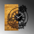 Ceas de perete, Wooden Clock 14, Lemn/metal, Dimensiune: 58 x 3 x 51 cm, Nuc / Negru