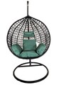 Leagan/balansoar gradina Linea, Heinner, 115x68x108/195 cm, negru/verde