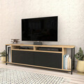 Comoda TV, Retricy, Omar, 160x35x50.8 cm, PAL, Stejar / Negru