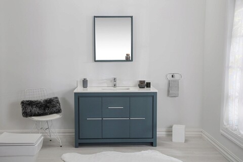 Set mobilier de baie (2 piese), jussara, superior 48, albastru
