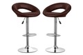 Set 2 scaune bar, Bedora Oval, piele ecologica, maro
