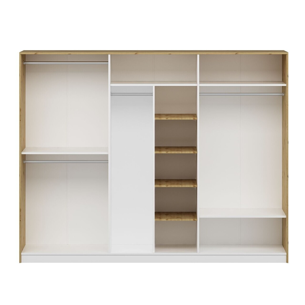 Dulap pentru haine, Hanah Home, Mitra, 268x210x60 cm, Alb / Artizanal — imaginea 4
