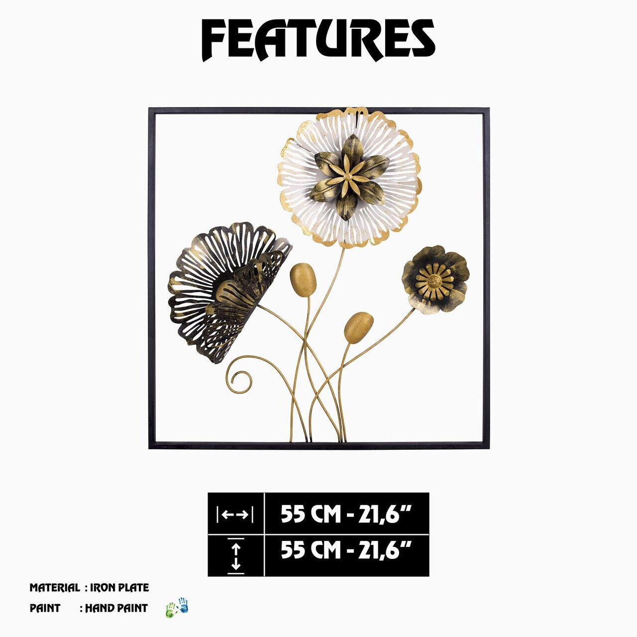 Decoratiune de perete, Serenidad, Metal, Grosime: 0,6 mm, Multicolor — imaginea 7