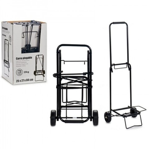 Carucior multifunctional, 29 x 84 x 25 cm, otel, negru
