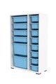Dulap multifunctional, Estella, Rine 2D4K8U, Alb/Albastru